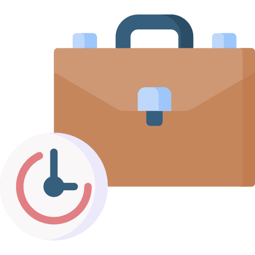 Working hours suitcase working time work experience icon