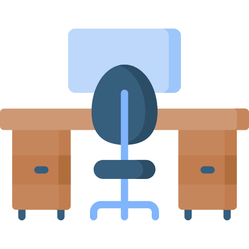 Workplace table furniture and household workspace icon