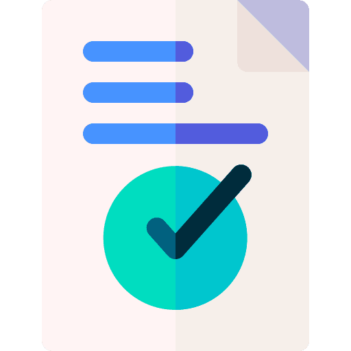 Approve files and folders file school material icon