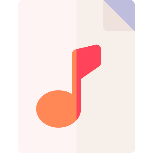 Audio mp3 extension music file musical note icon