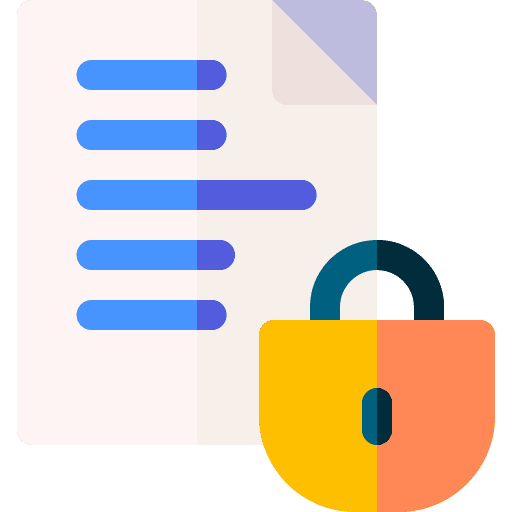 Lock school material paper files and folders icon