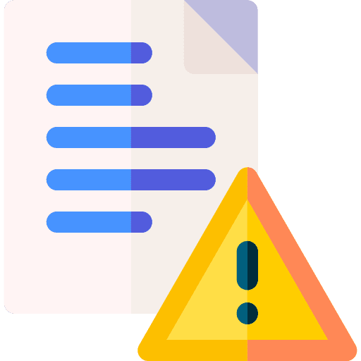 Warning sheet paper warning icon
