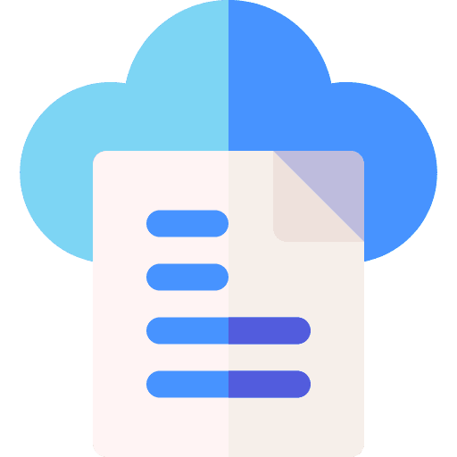 Cloud school material files and folders paper icon