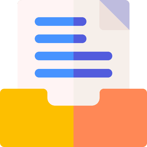 Inbox file files and folders school material icon