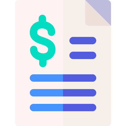 Invoice business and finance file school material icon