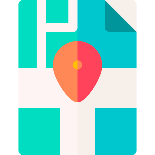 Map location pin document office material icon