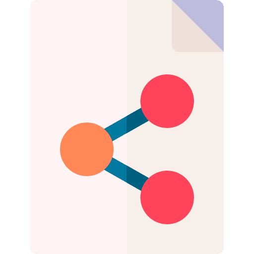 Share paper files and folders school material icon