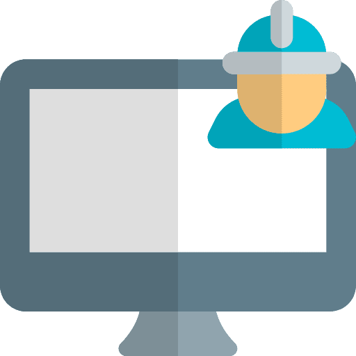 Desktop computer construction screen monitor icon