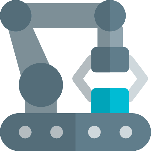 Robotic machine industrial robotic arm robot icon