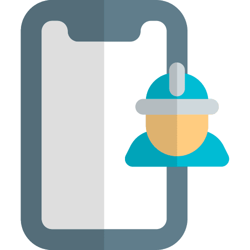 Smartphone job worker industry icon