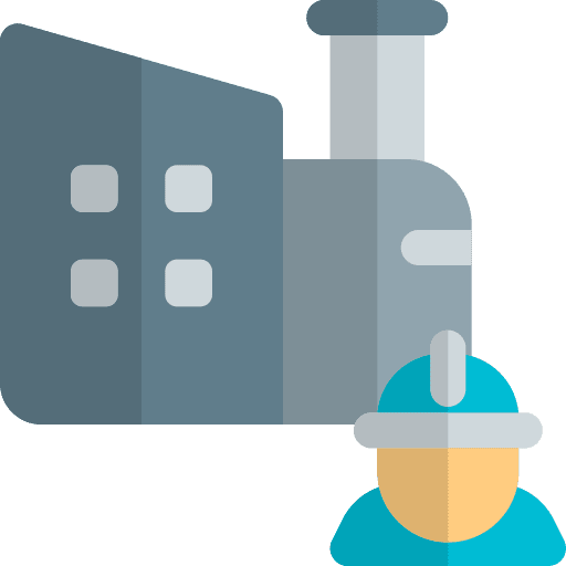 Worker building company manufacturing icon