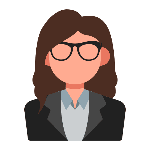 Woman glasses long hair profile icon