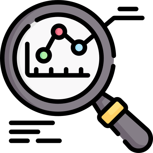 Analysis loupe magnifying glass strategy icon