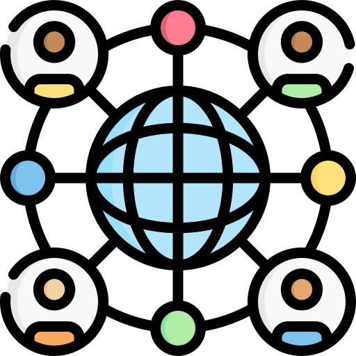 Network world grid global communication signal icon
