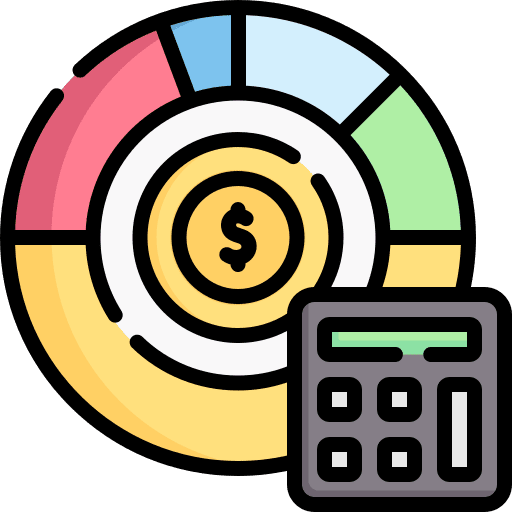 Pie chart business and finance calculator computer icon