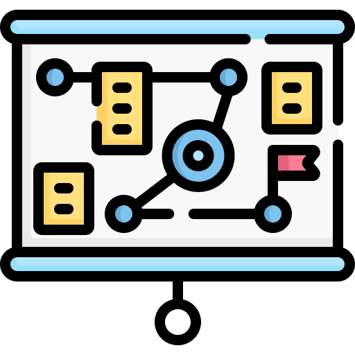 Strategy business target flow chart icon