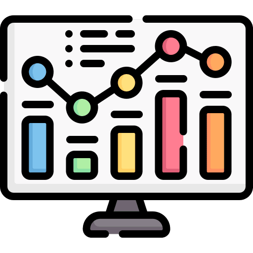 Bar chart computer investment monitor icon