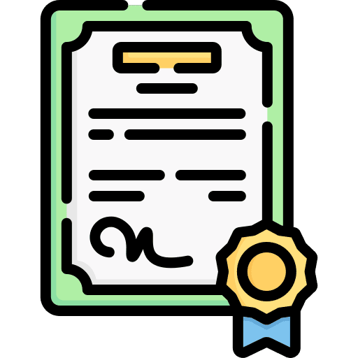 Degree patent badge diploma icon