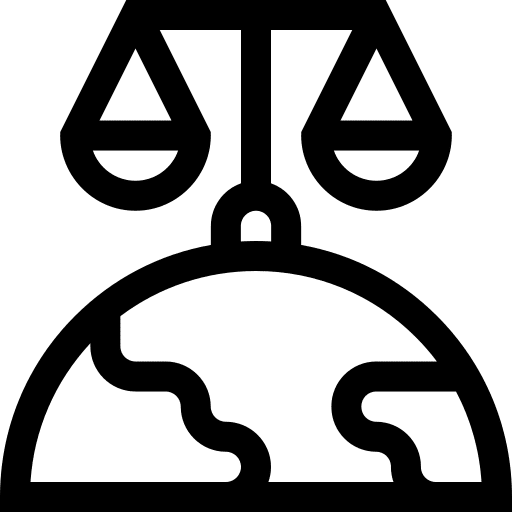 International law planet earth world justice icon