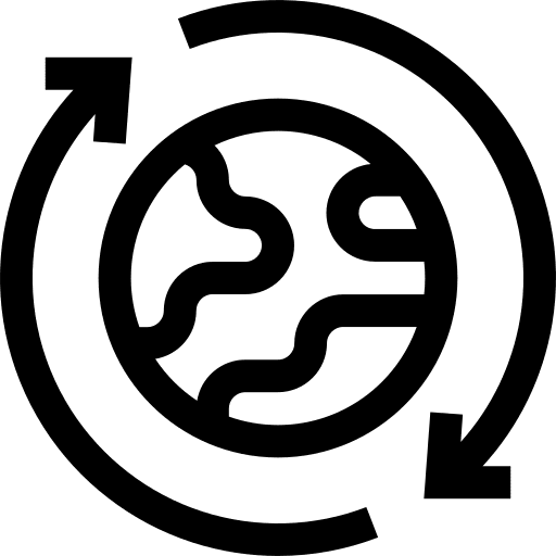 Planet earth circular arrows planet earth geography icon