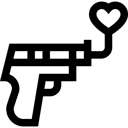 Gun peace hippie heart icon