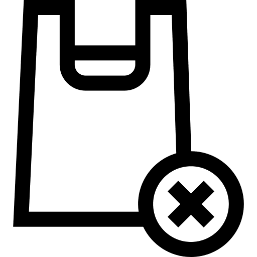 Plastic bag ban pollution no plastic icon