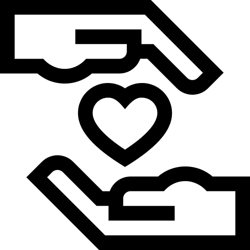 Donation love and romance solidarity heart icon