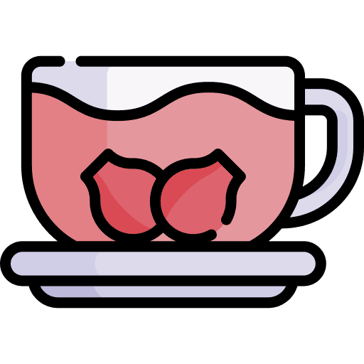 Tea mug beverage cup rose icon