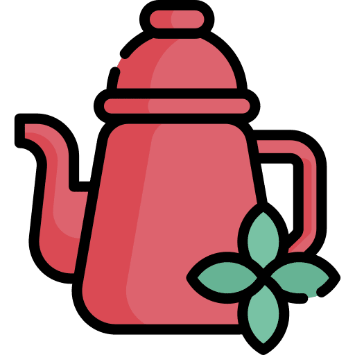 Tea pot kettle herbal hot drink icon