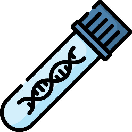 Dna test healthcare and medical education gene icon