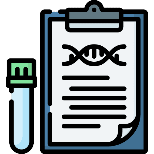 Dna test report test tube dna icon