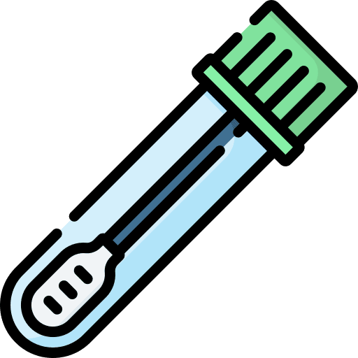 Swab bacteria testing healthcare and medical icon