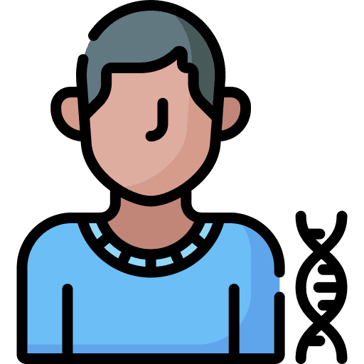 Dna black hair biology medical icon