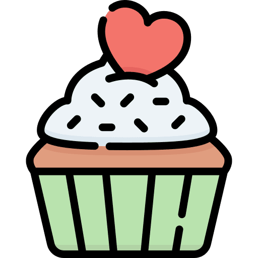 Cupcake valentines day sweet love icon