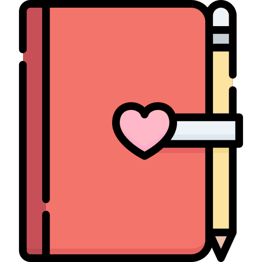 Diary love romantic write icon