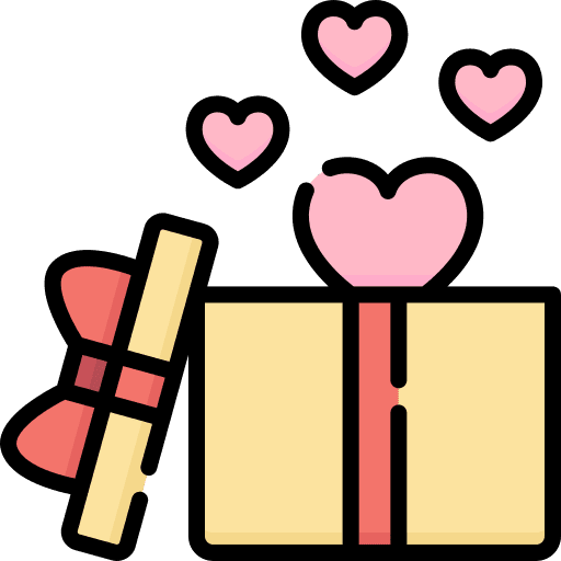 Gift box romance surprise valentines day icon