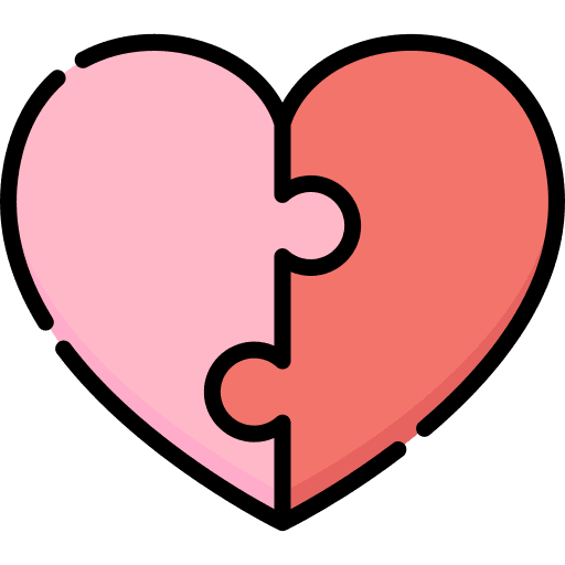 Jigsaw wedding puzzle matching icon