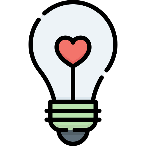 Light bulb light bulb love heart icon