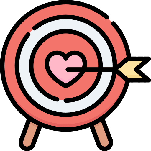 Target arrow heart love icon