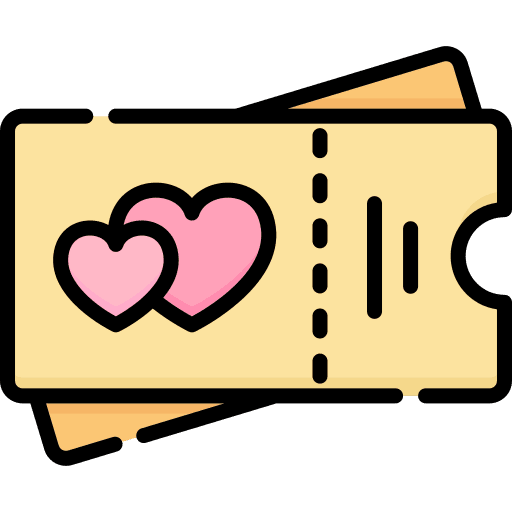 Ticket entertainment pass romantic date icon