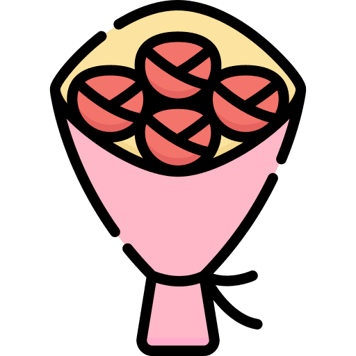 Flower bouquet romantic present gift icon