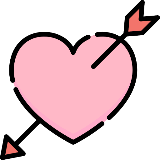 Heart arrow heart romanticism icon