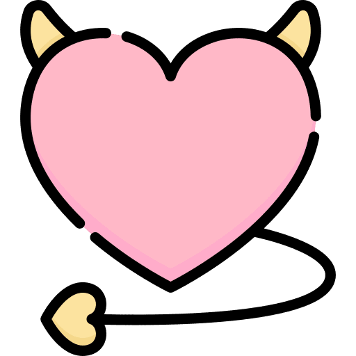 Heart demon valentines day devil icon