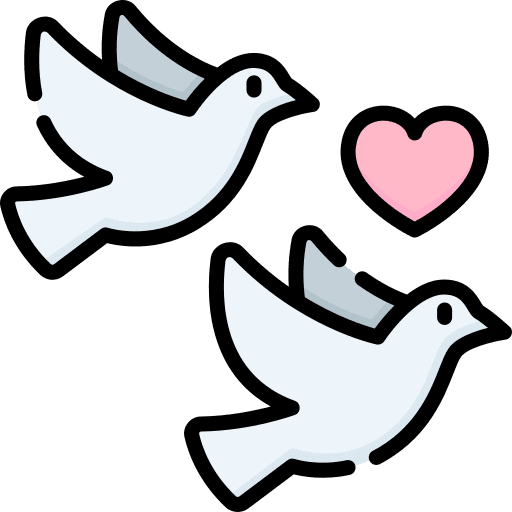 Love birds animals love valentines day icon