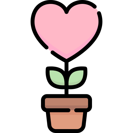 Love heart pot love icon