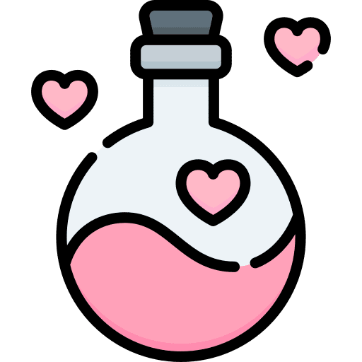 Love potion flask science heart icon