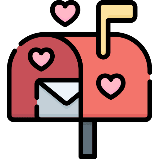 Mailbox love valentines day envelope icon