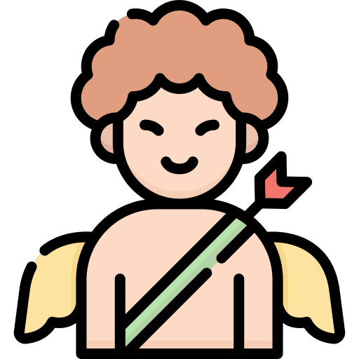 Cupid caucasian romantic bow and arrow icon