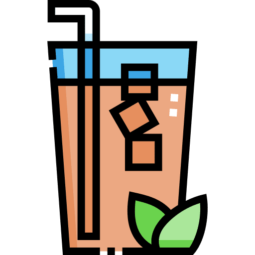 Ice tea iced tea black tea straw icon