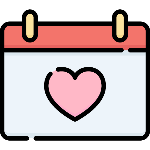 Valentines day date love calendar icon